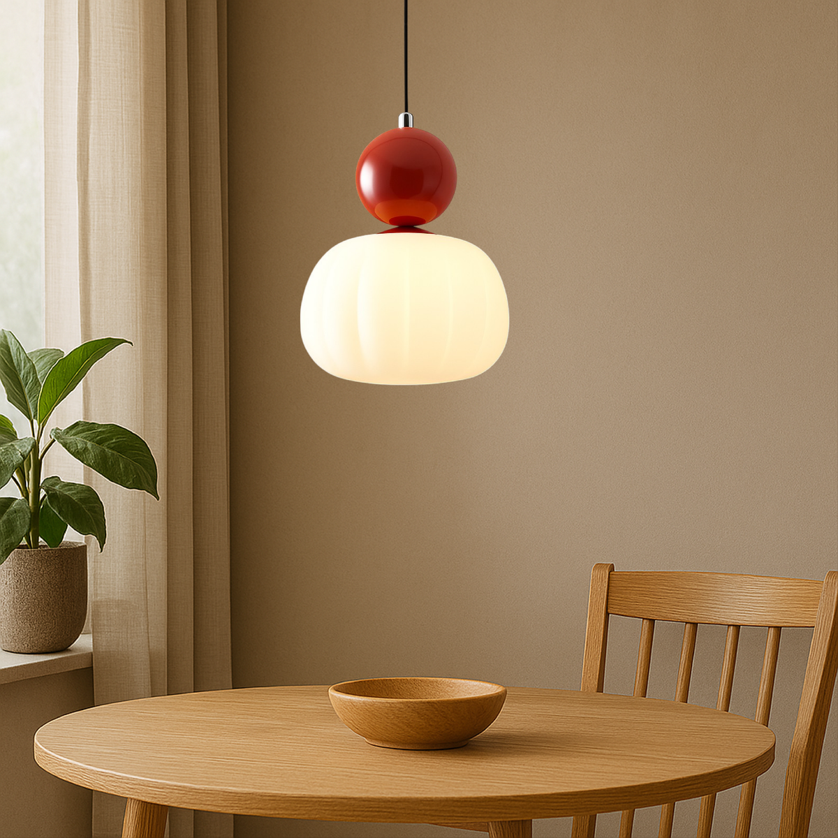 Pendant Light with Translucent Shade and Spherical Accent for Kitchen Living Room - Image 2