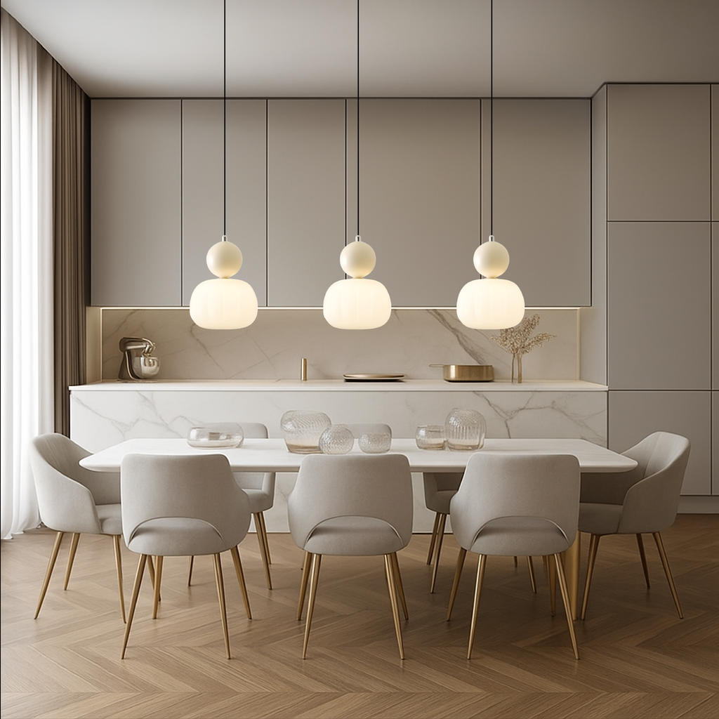 Pendant Light with Translucent Shade and Spherical Accent for Kitchen Living Room - Image 4