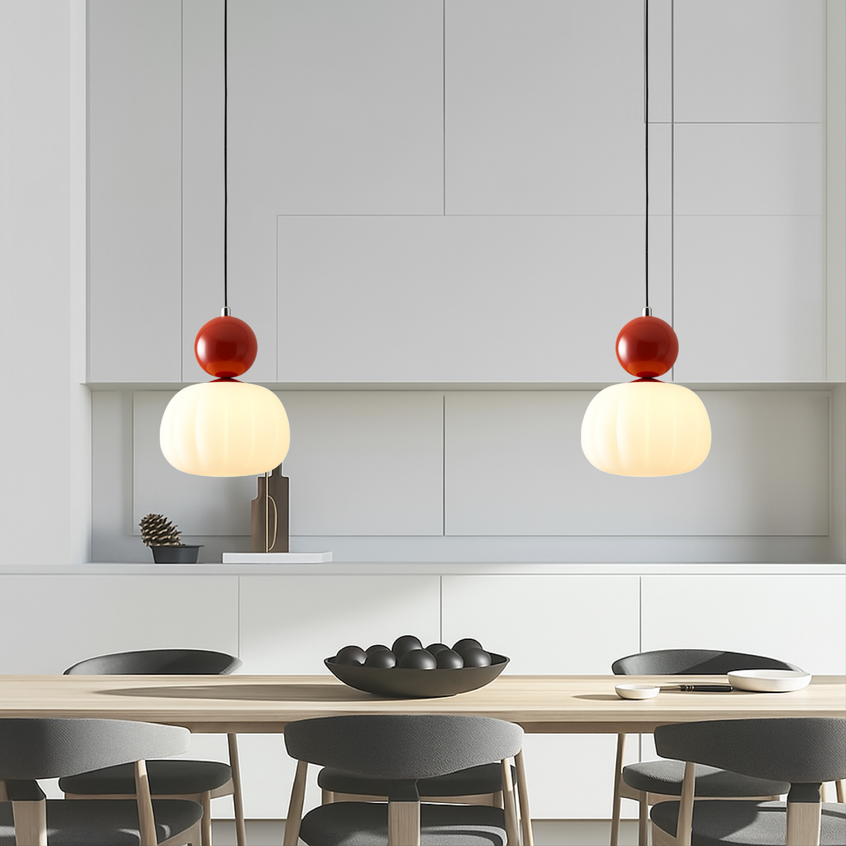 Pendant Light with Translucent Shade and Spherical Accent for Kitchen Living Room - Image 6
