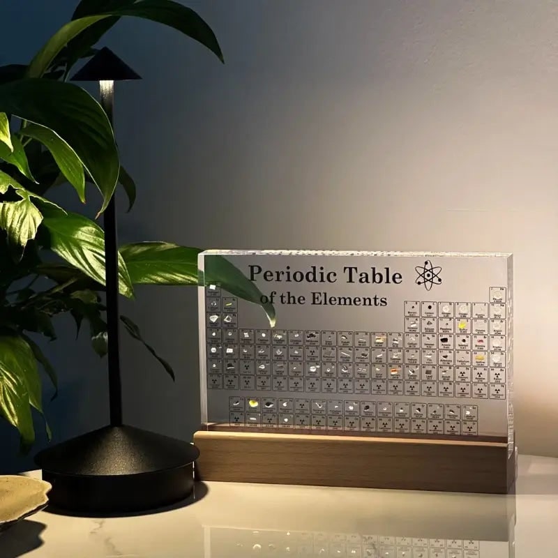 Periodic Table Display with Real Element Samples and LED Illuminated Acrylic Base - Image 10