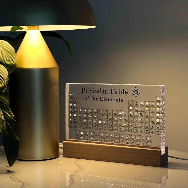Periodic Table Display with Real Element Samples and LED Illuminated Acrylic Base - Image 19