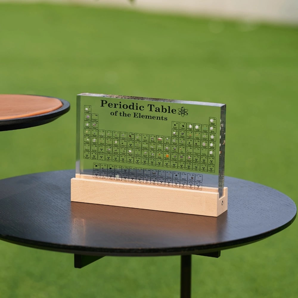 Periodic Table Display with Real Element Samples and LED Illuminated Acrylic Base - Image 7