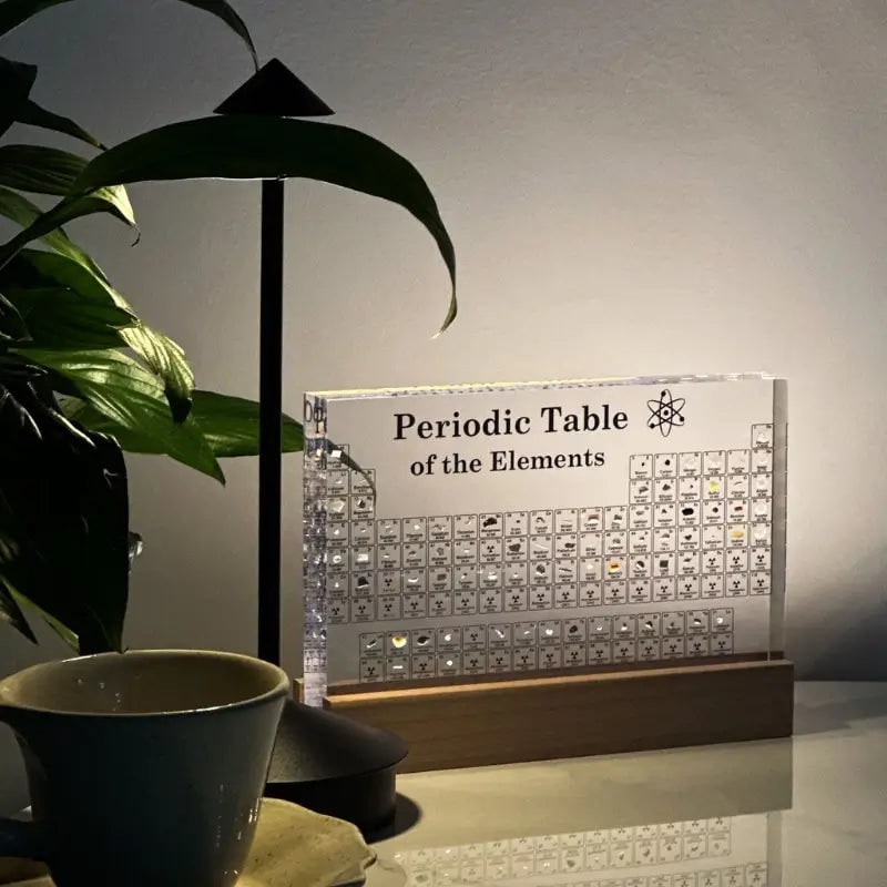 Periodic Table Display with Real Element Samples and LED Illuminated Acrylic Base - Image 8