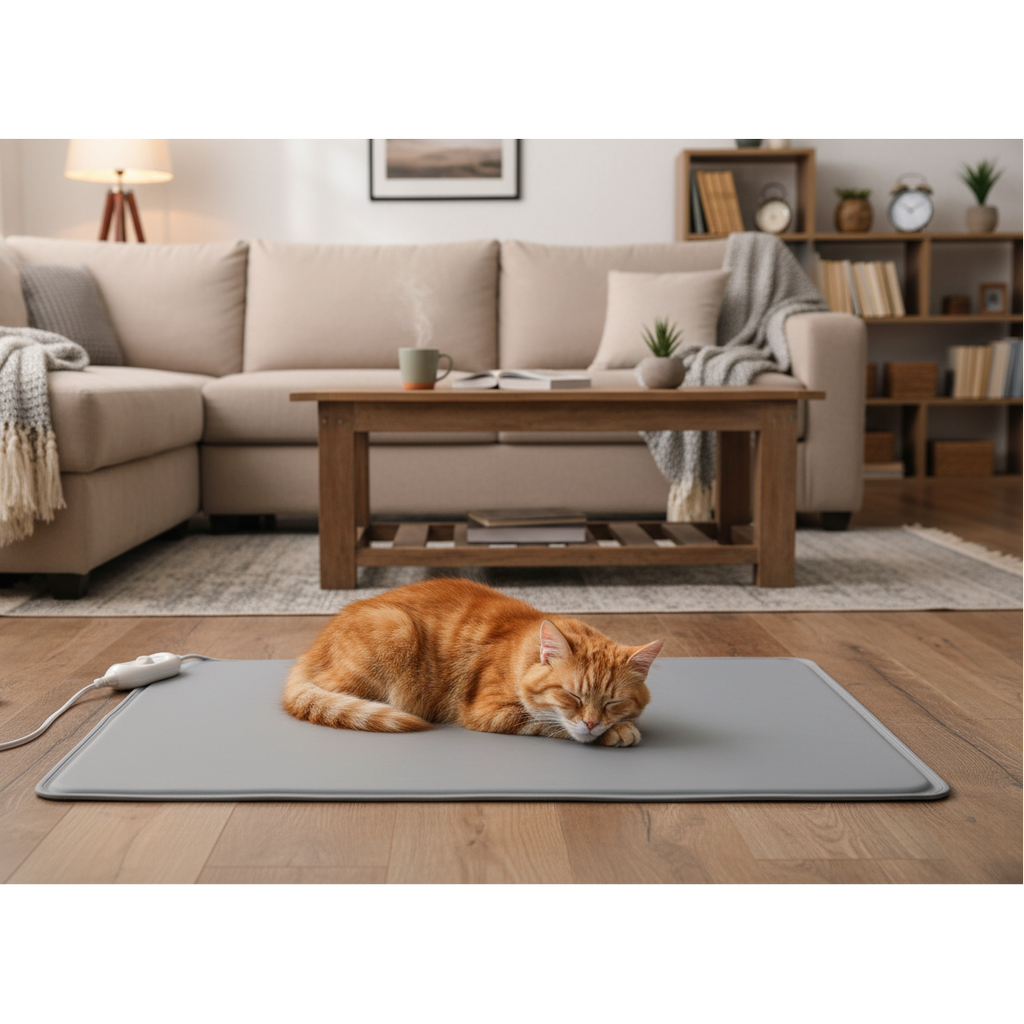 Pet Heating Pad Electric Heated Dog and Cat Bed Mat with Waterproof Fabric - Image 1