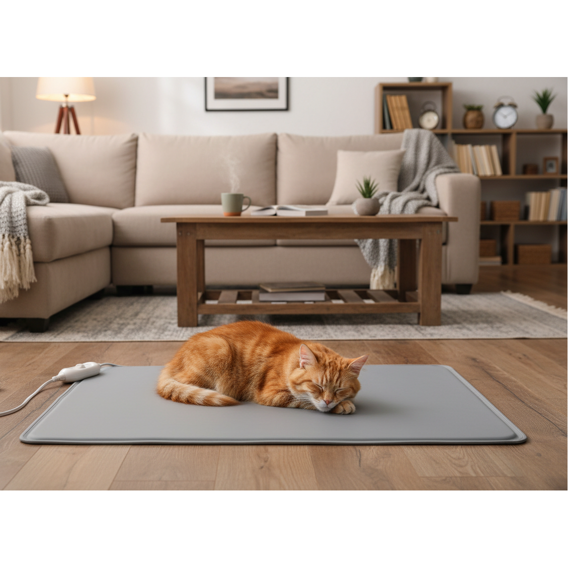 Pet Heating Pad Electric Heated Dog and Cat Bed Mat with Waterproof Fabric - Image 1
