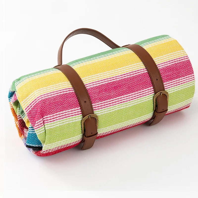 Picnic Blanket with Carrying Strap Waterproof Backing and Foldable Design - Image 9