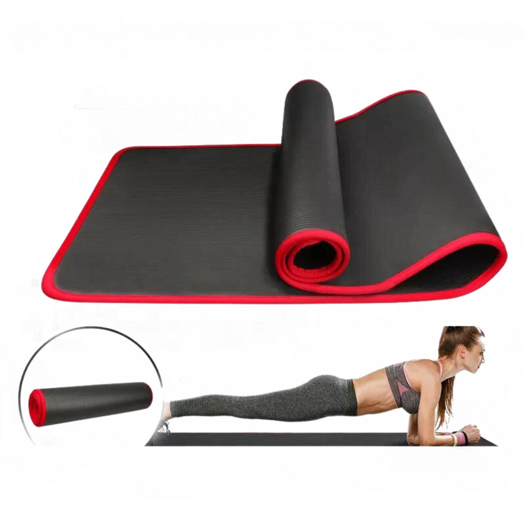 Pilates Exercise Mat with 10mm Thick Foam Cushioning Non-Slip Surface and Fabric Bound Edges - Image 1