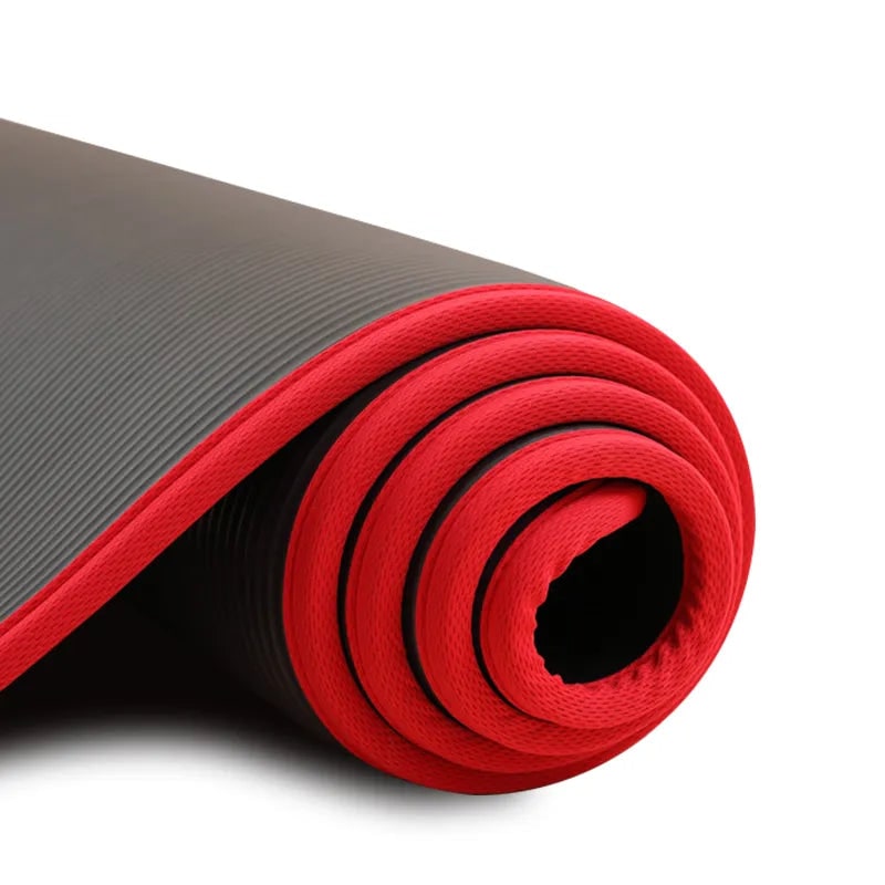 Pilates Exercise Mat with 10mm Thick Foam Cushioning Non-Slip Surface and Fabric Bound Edges - Image 4