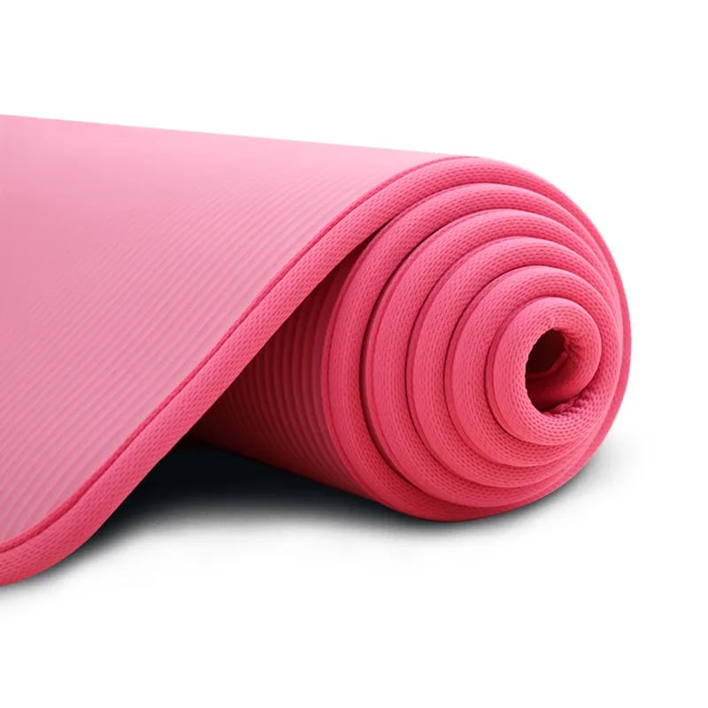 Pilates Exercise Mat with 10mm Thick Foam Cushioning Non-Slip Surface and Fabric Bound Edges - Image 6