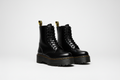 Platform Combat Boots with Chunky Sole Lace-Up Front and Side Zipper - Image 1