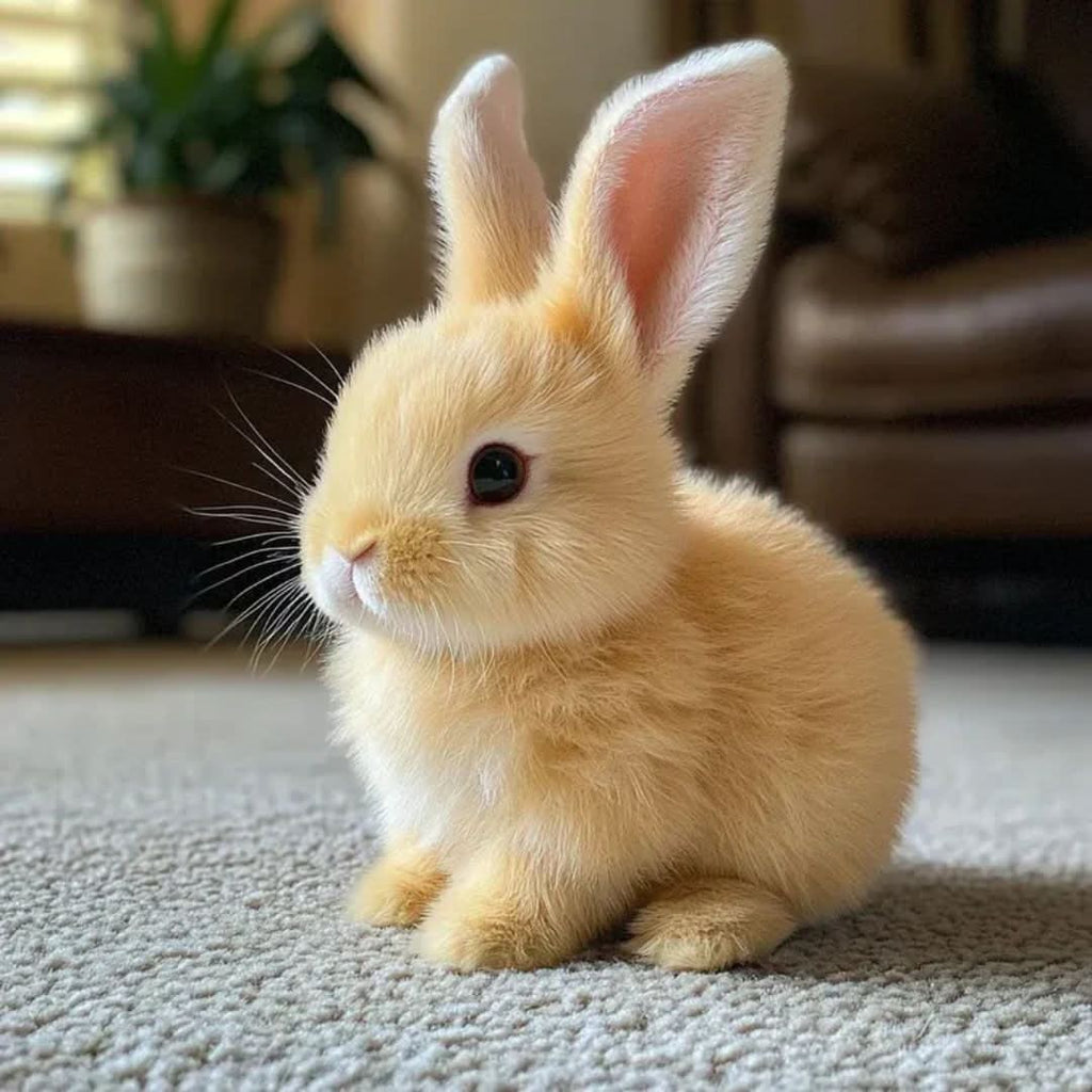 Plush Bunny Toy with Soft Faux Fur Upright Ears and Realistic Details - Image 1