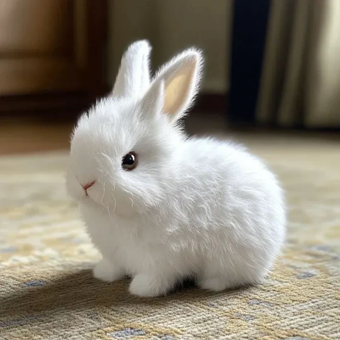 Plush Bunny Toy with Soft Faux Fur Upright Ears and Realistic Details - Image 3