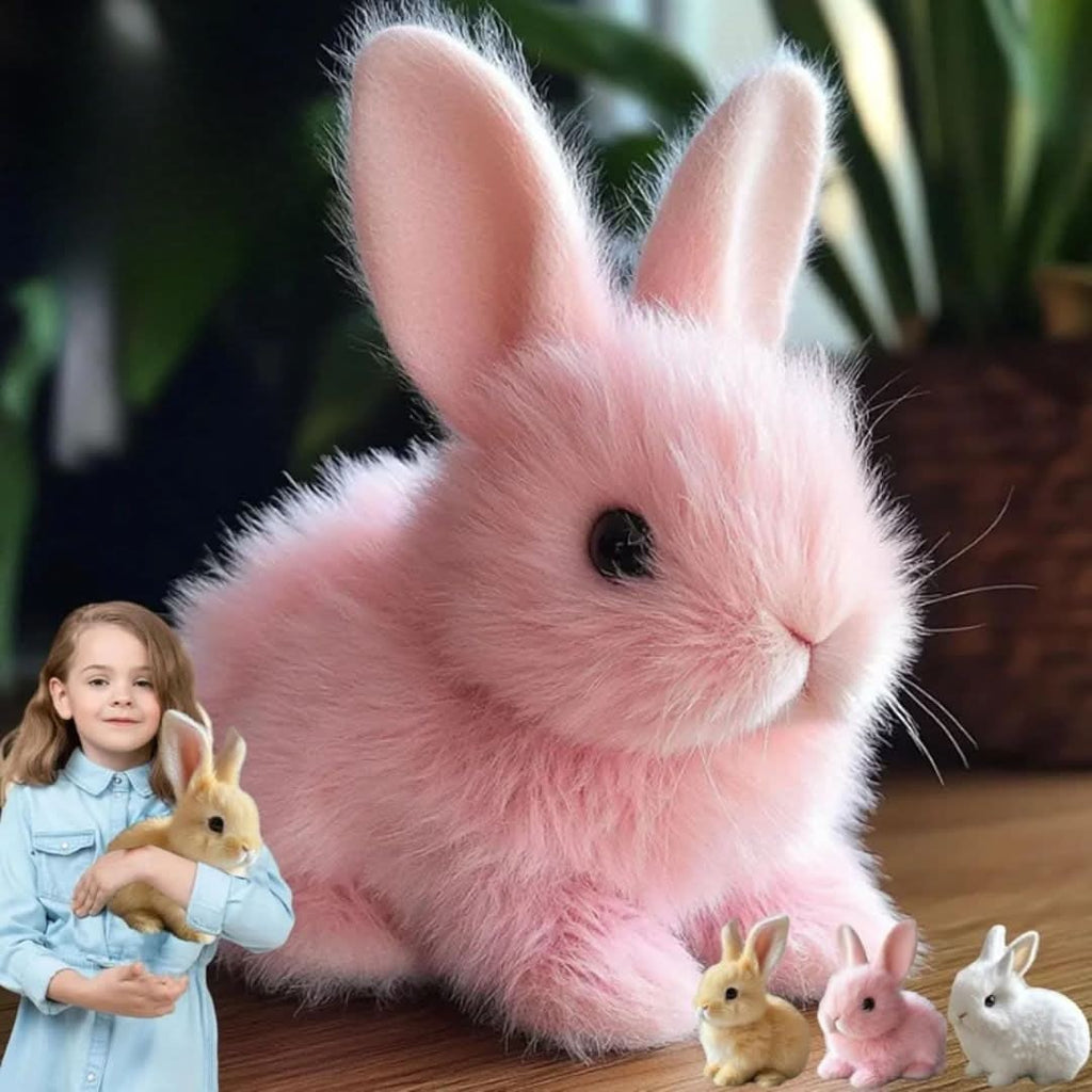 Plush Bunny Toy with Soft Faux Fur Upright Ears and Realistic Details - Image 7
