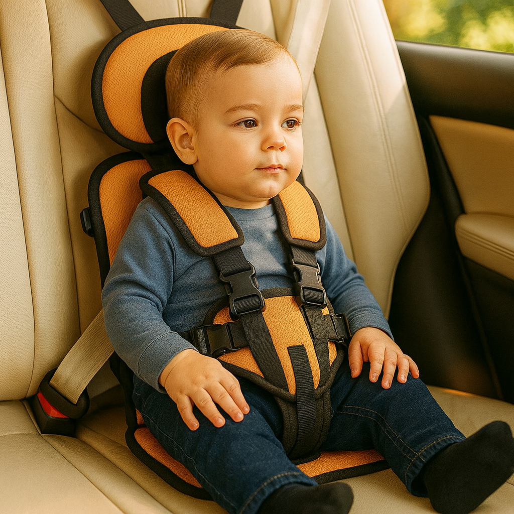 Portable Booster Car Seat with Five-Point Harness and Padded Headrest for Travel - Image 8