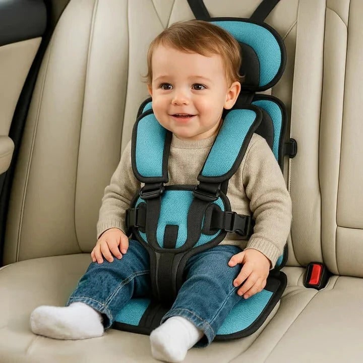 Portable Booster Seat with Five-Point Harness Padded Cushion and Breathable Mesh for Travel - Image 10
