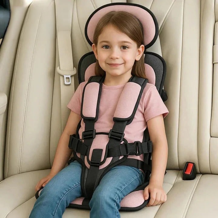 Portable Booster Seat with Five-Point Harness Padded Cushion and Breathable Mesh for Travel - Image 12