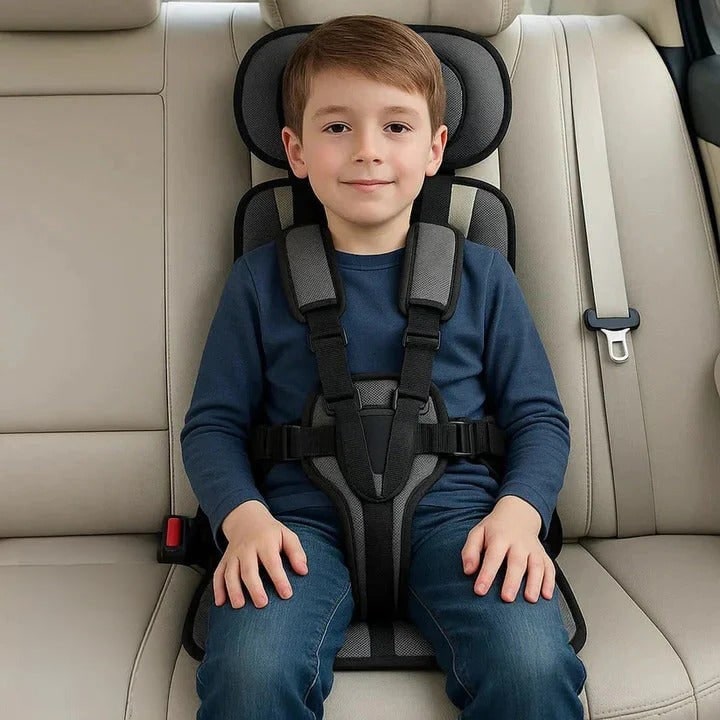 Portable Booster Seat with Five-Point Harness Padded Cushion and Breathable Mesh for Travel - Image 14