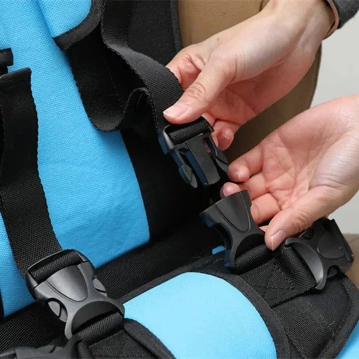 Portable Booster Seat with Five-Point Harness Padded Cushion and Breathable Mesh for Travel - Image 4