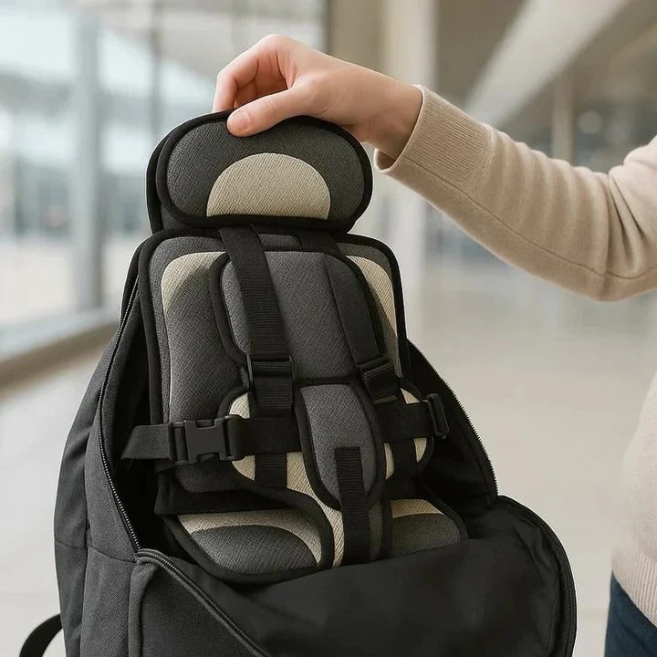 Portable Booster Seat with Five-Point Harness Padded Cushion and Breathable Mesh for Travel - Image 6