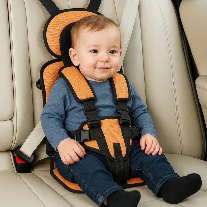 Portable Booster Seat with Five-Point Harness Padded Cushion and Breathable Mesh for Travel - Image 8