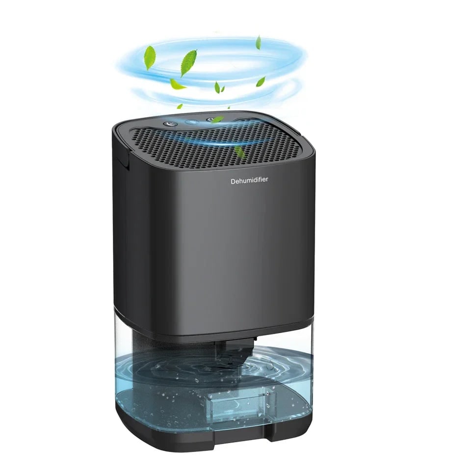 Portable Dehumidifier with Air Purifier and Drain Hose for Basement 1000ml Capacity - Image 2