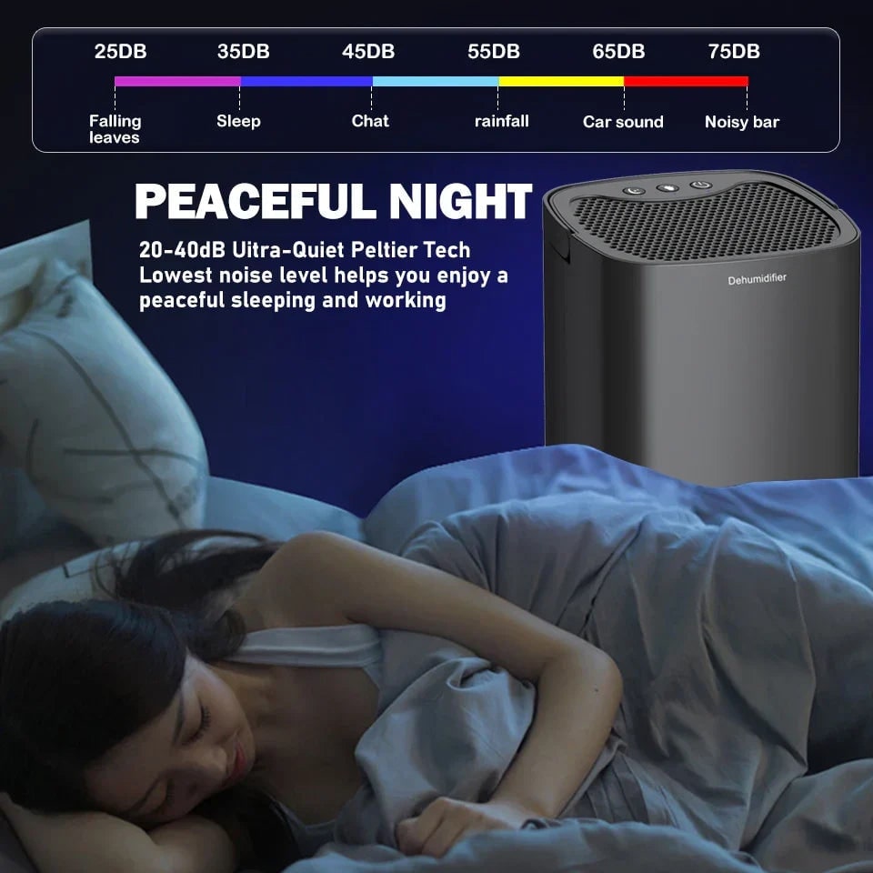 Portable Dehumidifier with Air Purifier and Drain Hose for Basement 1000ml Capacity - Image 6