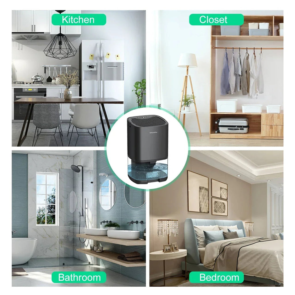 Portable Dehumidifier with Air Purifier and Drain Hose for Basement 1000ml Capacity - Image 7