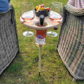 Portable Folding Picnic Wine Table with Ground Stake and Glass Holders - Image 1