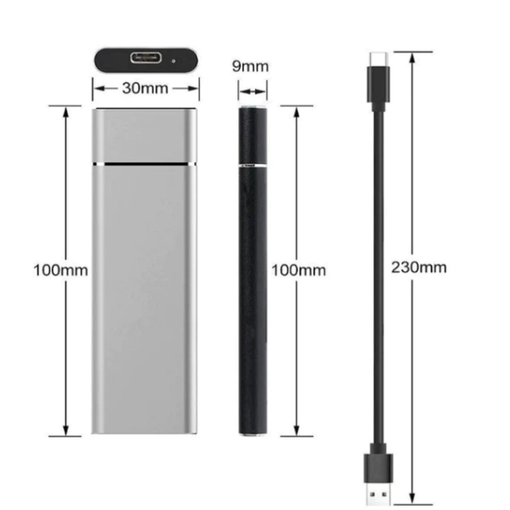 Portable Ssd External Solid State Drive with Usb-C Slim Aluminum Design for PC Storage - Image 2