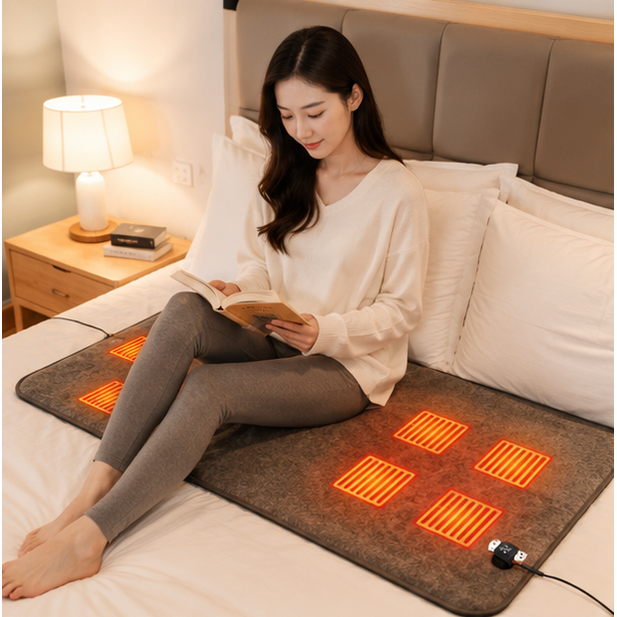 Portable USB Heated Mattress Pad with Electric Heating Zones and Fleece - Image 13