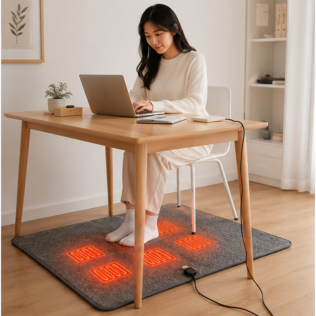 Portable USB Heated Mattress Pad with Electric Heating Zones and Fleece - Image 9