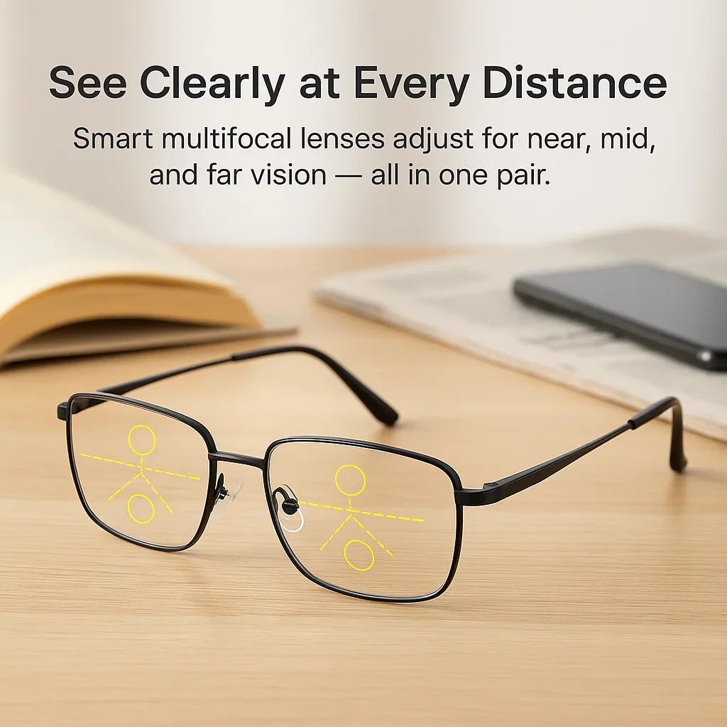 Progressive Reading Glasses with Multifocal Lenses and Blue Light Blocking - Image 3