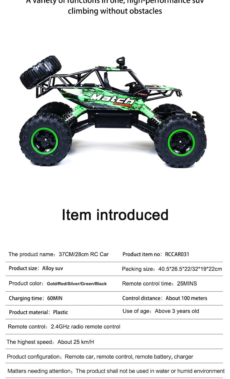 Rc Car Remote Control 4wd Rock Crawler with Suspension and All-Terrain Tires - Image 5