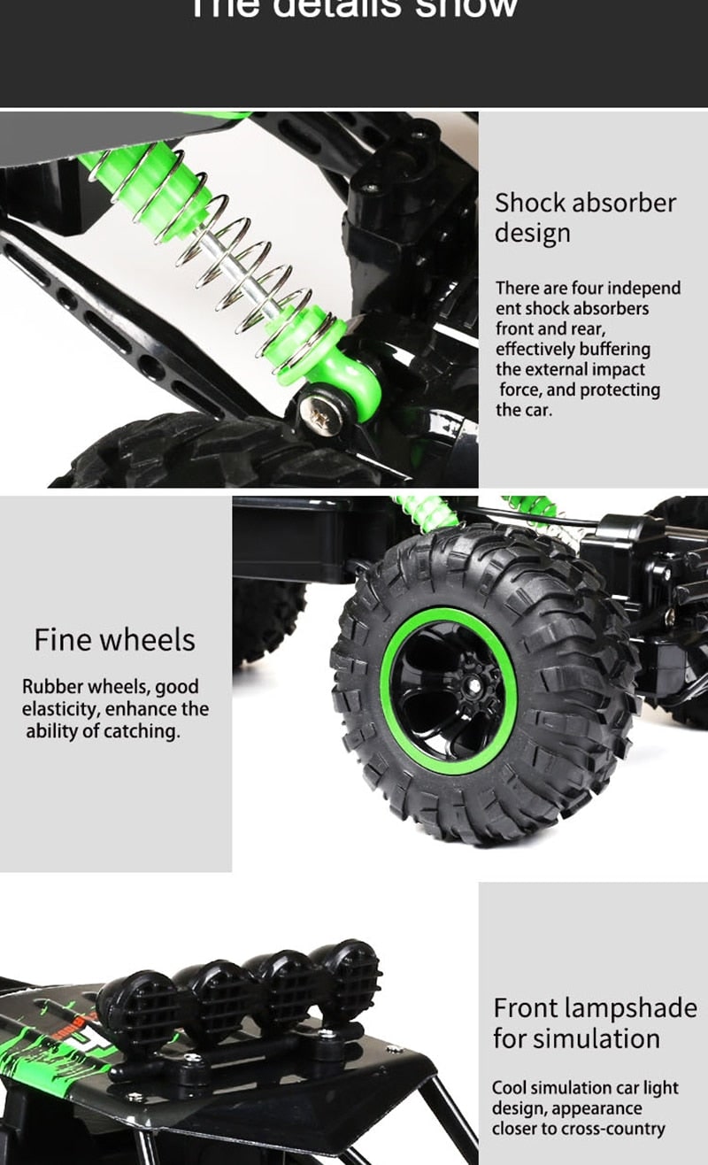 Rc Car Remote Control 4wd Rock Crawler with Suspension and All-Terrain Tires - Image 8