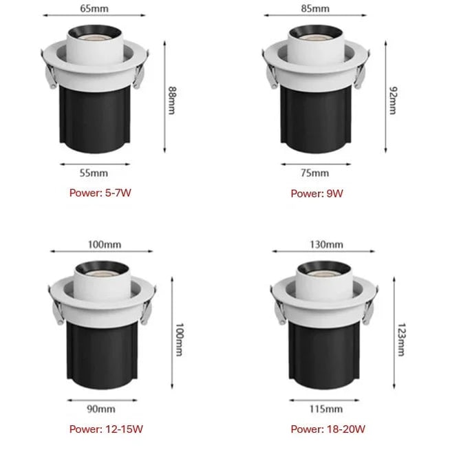 Recessed LED Pot Lights Adjustable Dimmable Ceiling Spotlight with Pull-Out Design - Image 9