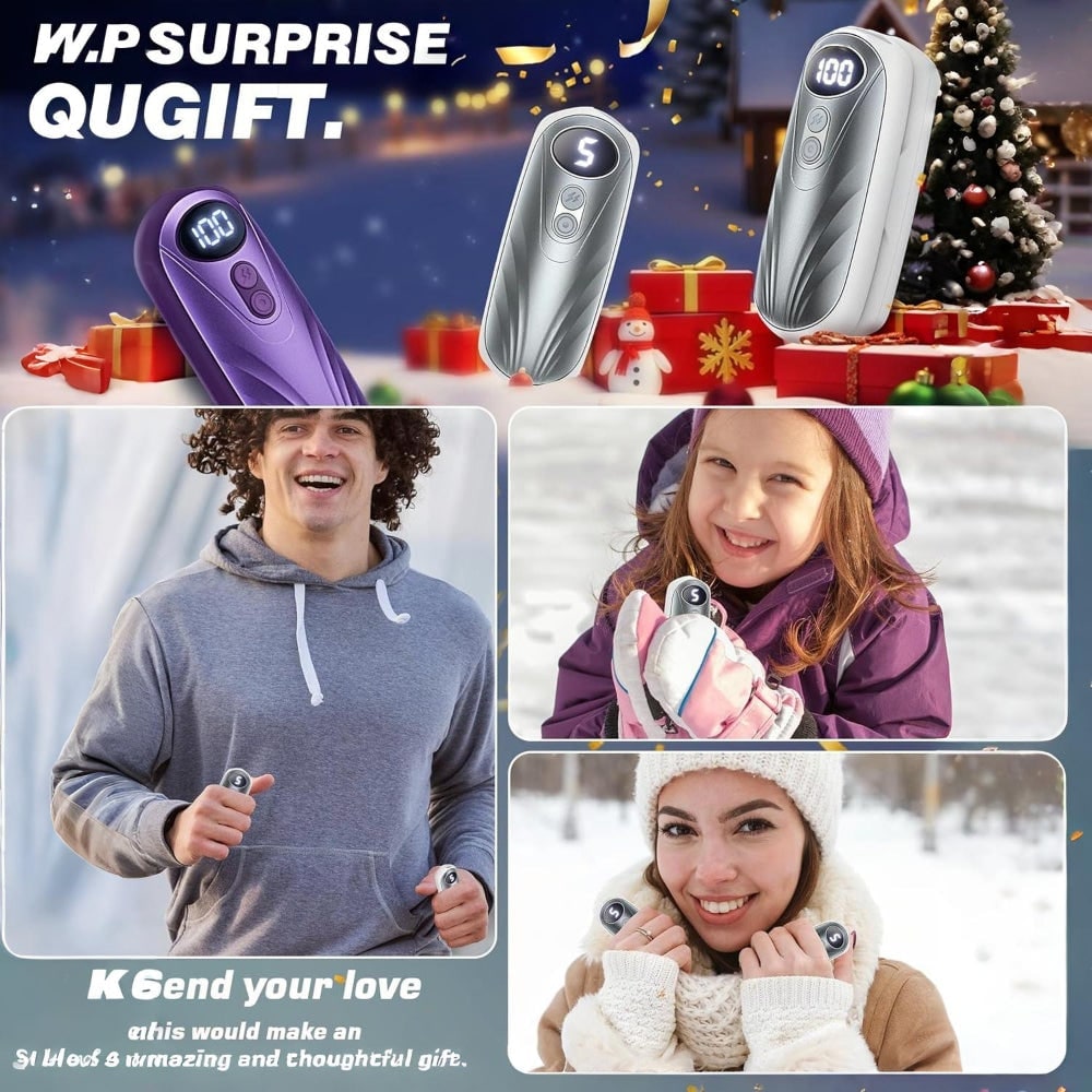 Rechargeable Hand Warmers with LED Display Five Heat Settings Set of 2 Portable Pocket Heater - Image 12