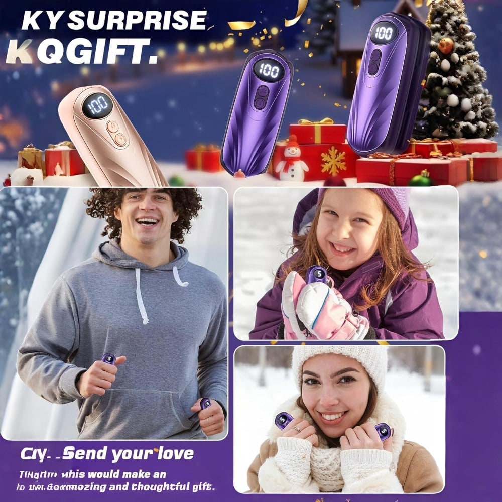 Rechargeable Hand Warmers with LED Display Five Heat Settings Set of 2 Portable Pocket Heater - Image 19
