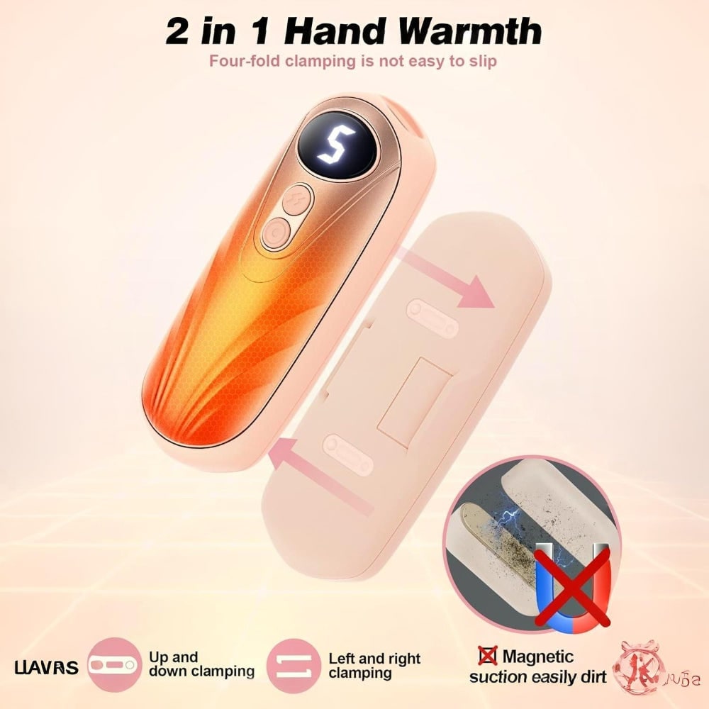 Rechargeable Hand Warmers with LED Display Five Heat Settings Set of 2 Portable Pocket Heater - Image 22