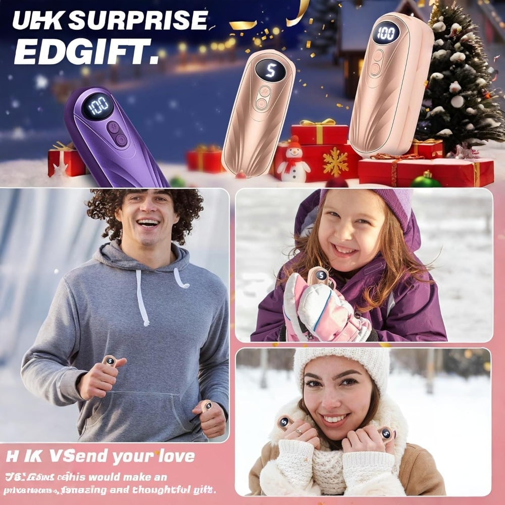 Rechargeable Hand Warmers with LED Display Five Heat Settings Set of 2 Portable Pocket Heater - Image 24