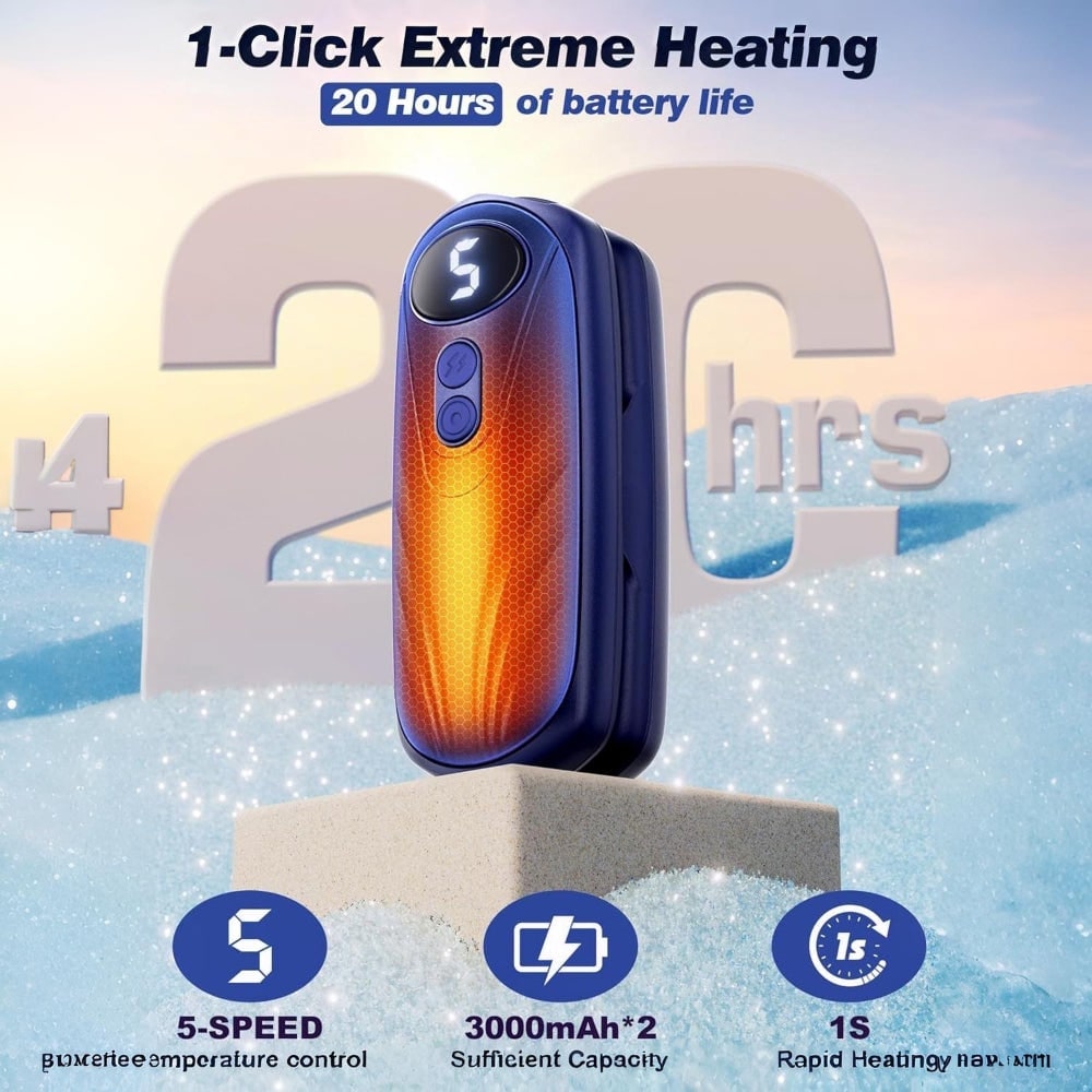 Rechargeable Hand Warmers with LED Display Five Heat Settings Set of 2 Portable Pocket Heater - Image 28