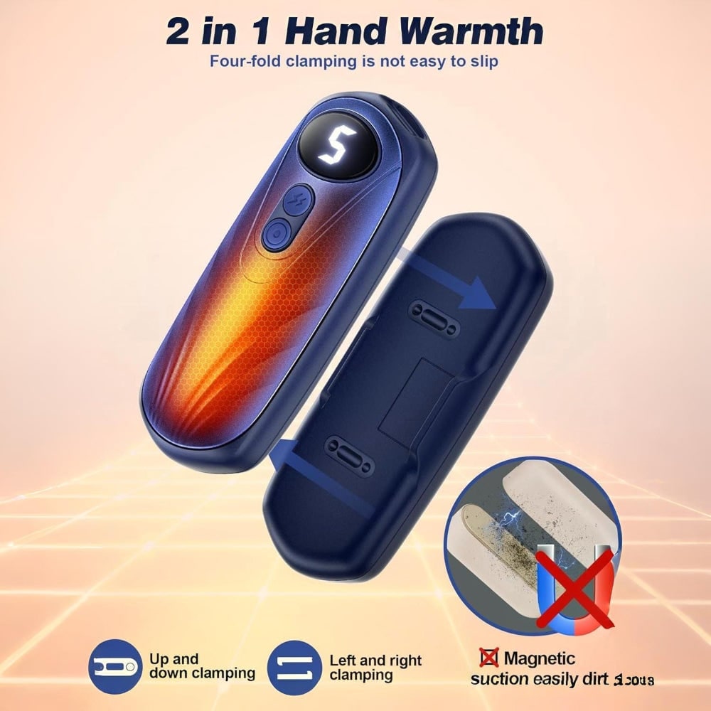 Rechargeable Hand Warmers with LED Display Five Heat Settings Set of 2 Portable Pocket Heater - Image 31