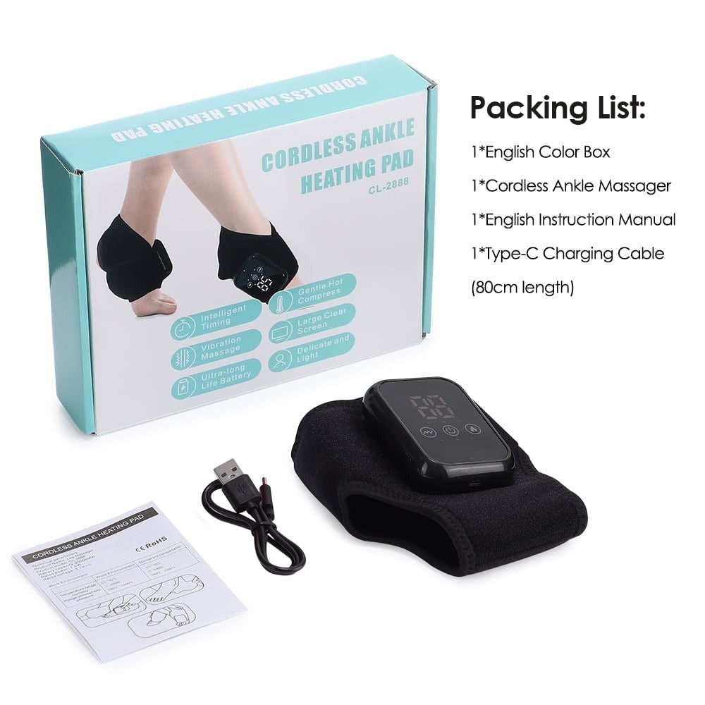Rechargeable Heated Ankle Brace Wrap with Vibration Massage and Digital Display - Image 11