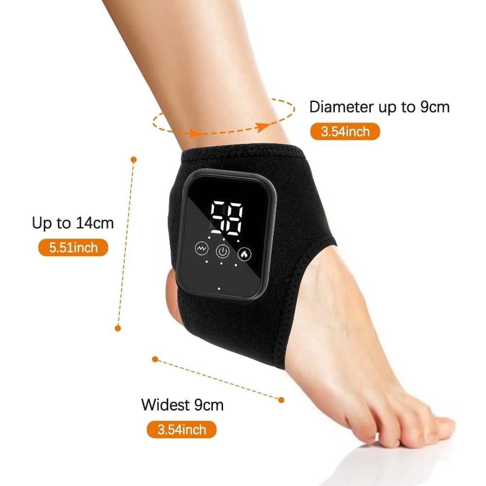 Rechargeable Heated Ankle Brace Wrap with Vibration Massage and Digital Display - Image 9