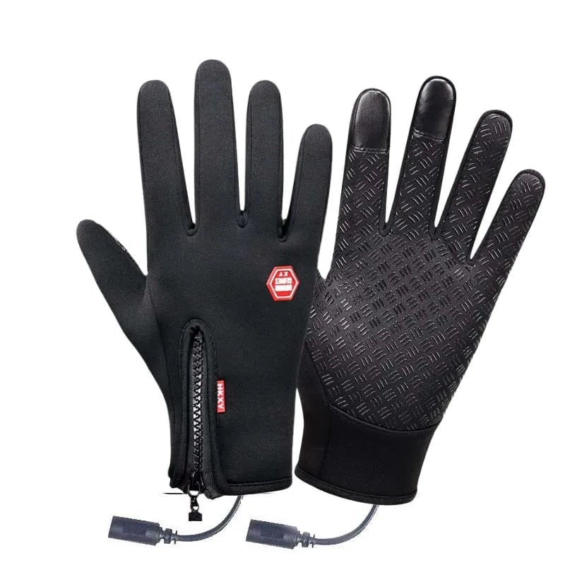 Rechargeable Heated Gloves with Touchscreen Fingertips and Zipper Back - Image 3