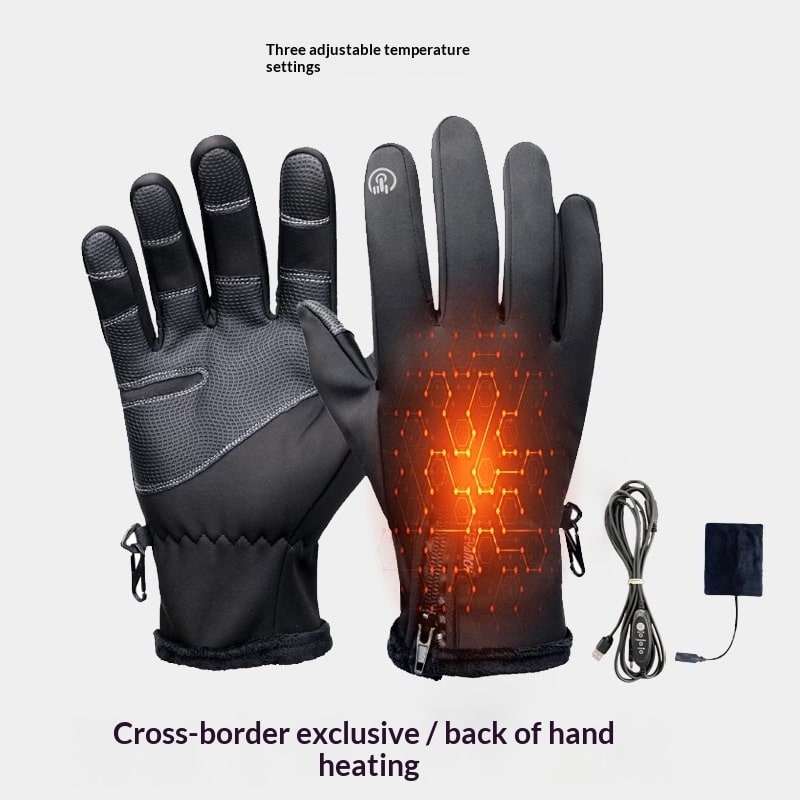 Rechargeable Heated Gloves with USB Power Touchscreen Fingertips and Non-Slip Palm - Image 5