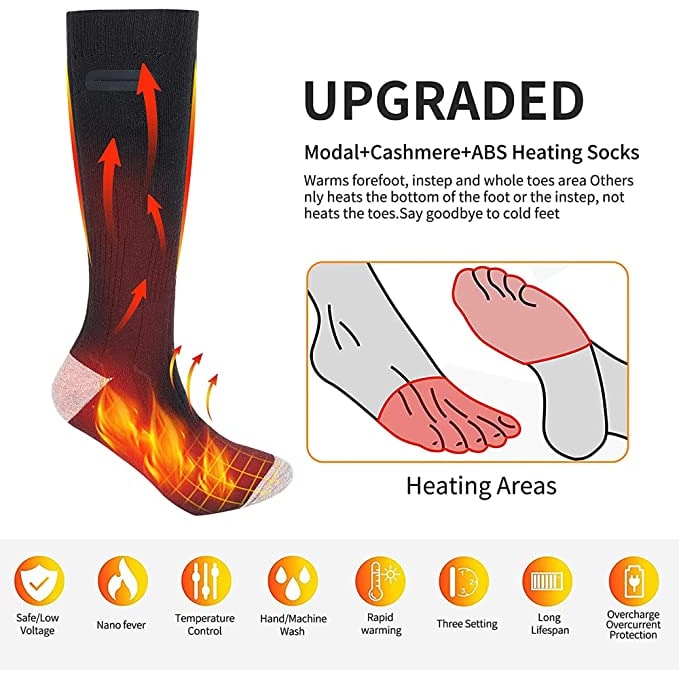 Rechargeable Heated Socks with Battery Packs and Fast Heating for Cold Weather - Image 3