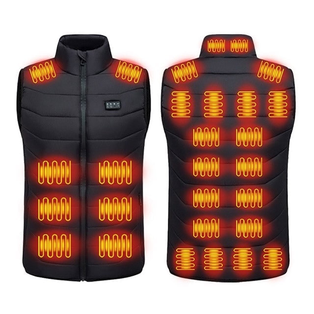 Rechargeable Heated Vest with Quilted Design and USB Battery Pack - Image 1
