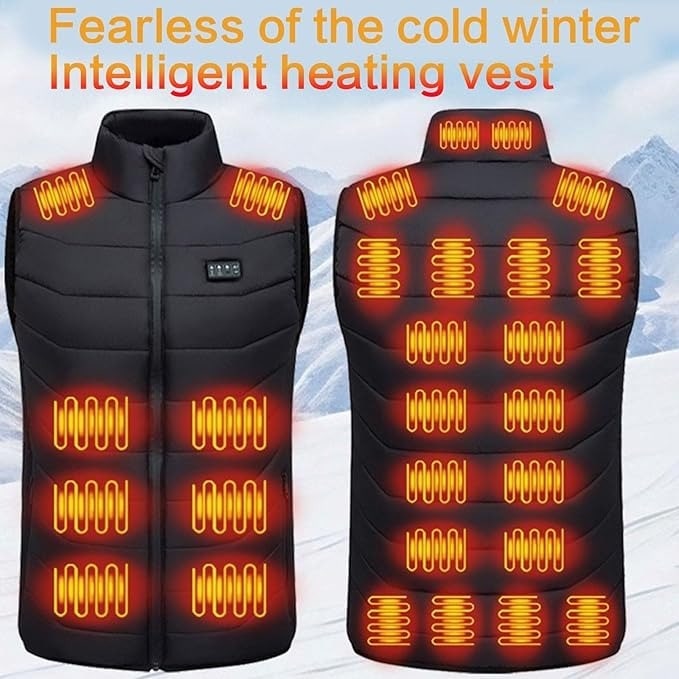 Rechargeable Heated Vest with Quilted Design and USB Battery Pack - Image 3