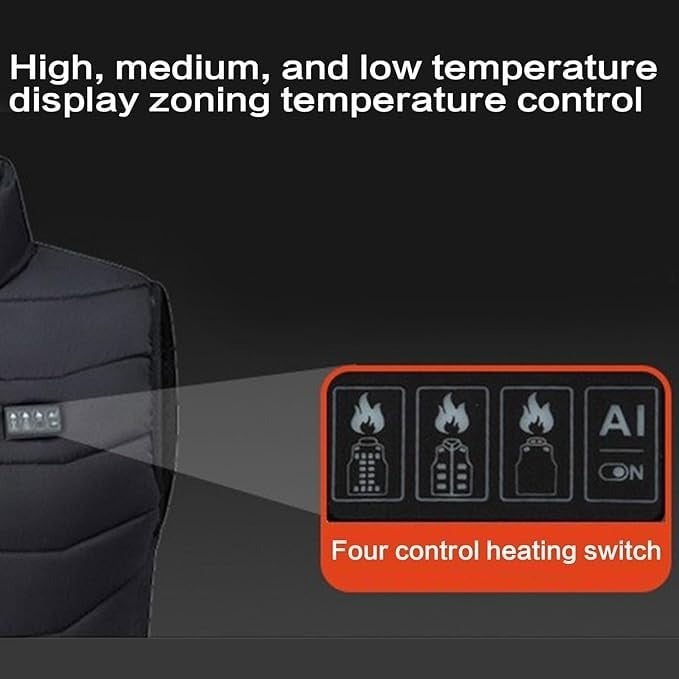 Rechargeable Heated Vest with Quilted Design and USB Battery Pack - Image 7