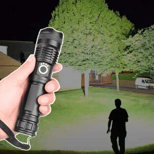 Rechargeable LED Flashlight with Adjustable Focus Beam and High Lumen Output - Image 1